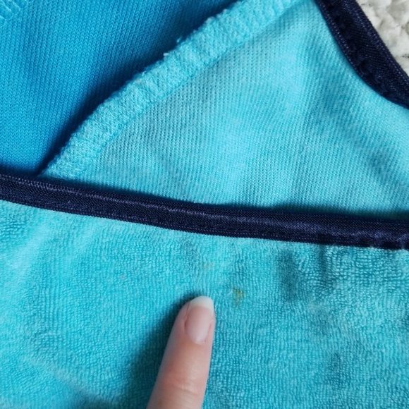 Swim Coverup Terry Cloth Halter Top Mini Dress - Picture 4 of 4